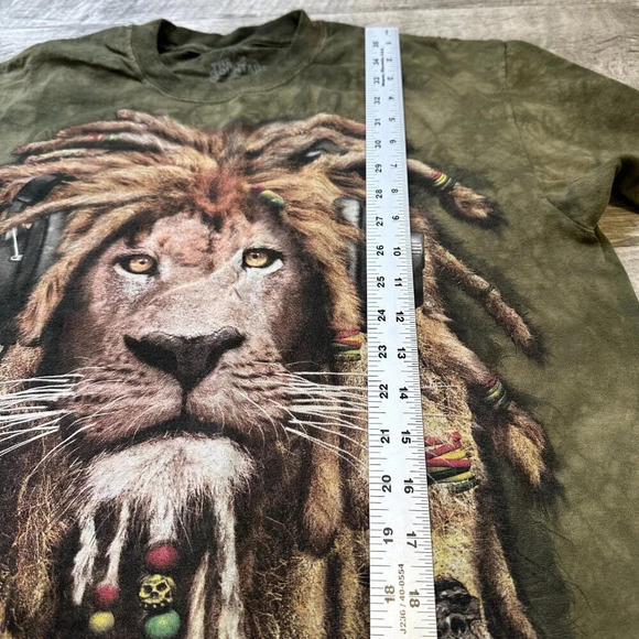 The Mountain T-Shirt Green Rasta Lion Bob Marley Nature Jungle Size Medium - Picture 5 of 5